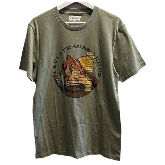 Levi Strauss Graphic Print T-Shirt, Mens Medium Short Sleeve Top Crew Neck - Picture 10 of 10